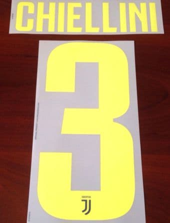 2018-19 Juventus Third Shirt CHIELLINI#3 Official DekoGraphics Name Number Set
