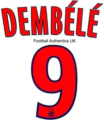 2018-19 Olympique Lyonnais**Lyon** DEMBELE#9 Away Shirt Official Player Issue Size Name Number Set