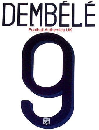 2018-19 Olympique Lyonnais**Lyon** UCL Third Shirt DEMBELE#9 Official Player Issue Name Number Set