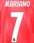 2018-19 Real Madrid Away & Third Shirt MARIANO#7 Official SportingiD Name Number Set