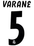 2018-19 Real Madrid UCL Home Shirt VARANE#5 Official SportingiD Name Number Set