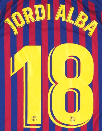 2018-21 Barcelona LA LIGA Home Shirt JORDI ALBA 18 Official Avery ...