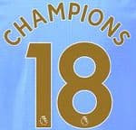 2018 Manchester City FA PREMIER LEAGUE CHAMPIONS#18 Home/Away/Third Shirt SportingiD Name Number Set