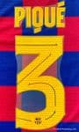 2019-20/21 Barcelona UCL Home Shirt PIQUE#3 Official Player Issue Match Name Number Set