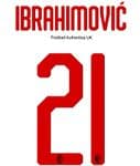 2019-20 AC Milan Away Shirt IBRAHIMOVIC#21 Official StilScreen Name Number Set