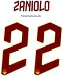 2019-20 AS Roma Away Shirt ZANIOLO#22 Official Stilscreen Name Number Set