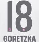 2019-20 Bayern Munich Away Shirt GORETZKA#18 Official Avery Dennison Name Number Set