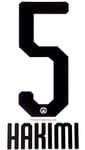 2019-20 Dortmund Home Shirt HAKIMI#5 Official Avery Dennison Name Number Set
