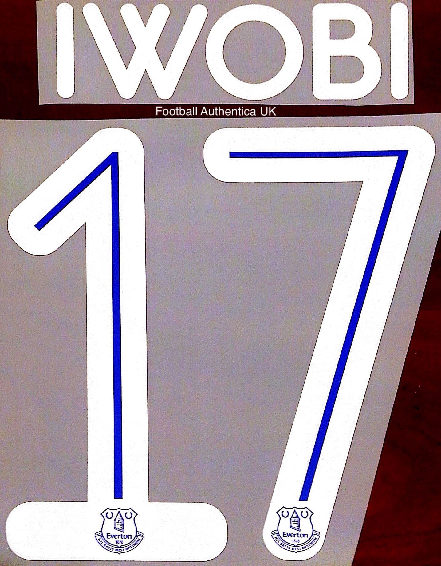 2019-20 Everton CARABAO CUP FA CUP Home Shirt IWOBI#17 Official Football  Name Number Set