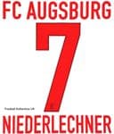 2019-20 FC Augsburg Home/Away Shirt NIEDERLECHNER#7 Official Football Name Number Set