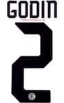 2019-20 Inter Milan GODIN#2 Away Shirt Official Stilscreen Name Number Set