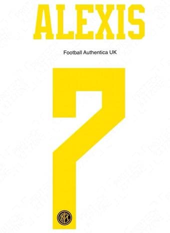 2019-20 Inter Milan PIRELLI EDITION Third Shirt ALEXIS#7 Official Stilscreen Name Number Set