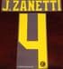 2019-20 Inter Milan PIRELLI EDITION Third Shirt J.ZANETTI#4 Official Stilscreen Name Number Set