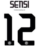 2019-20 Inter Milan SENSI#12 Away Shirt Official Stilscreen Name Number Set