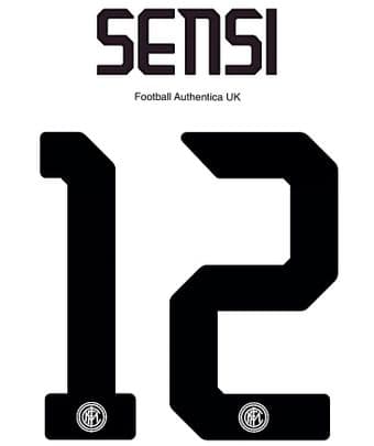 2019-20 Inter Milan SENSI#12 Away Shirt Official Stilscreen Name Number Set