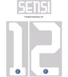 2019-20 Inter Milan SENSI#12 Home Shirt Official Stilscreen Name Number Set