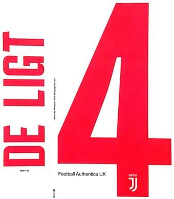 2019-20 Juventus DE LIGT#4 Away Shirt Official DekoGraphics Name Number Set