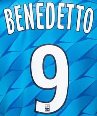 2019-20 Olympique Marseille BENEDETTO#9 Away Shirt Official Player Issue Size Name Number Set