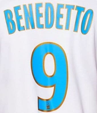 2019-20 Olympique Marseille BENEDETTO#9 Home Shirt Official Player Issue Size Name Number Set