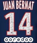 2019-20 PSG Paris JUAN BERNAT#14 Home & Fourth Shirt Official MonBlason Name Number Set