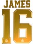 2019-20 Real Madrid UCL Home & Away Shirt JAMES#16 Official SportingiD Name Number Set