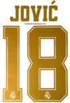 2019-20 Real Madrid UCL Home & Away Shirt JOVIC#18 Official SportingiD Name Number Set
