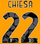 2020-21/22 Juventus CHIESA#22 Home & Third Shirt Official DekoGraphics Name Number Set