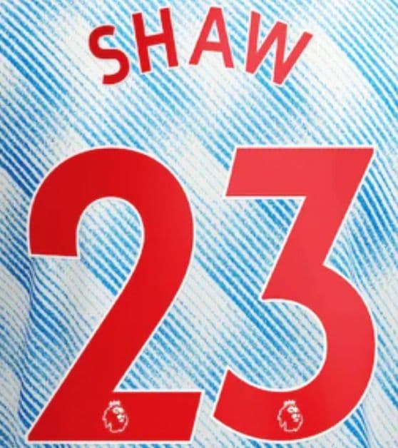 2020-21/22 Manchester United Away/Third Shirt SHAW 23 Official Football ...