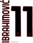 2020-21 AC Milan Away Shirt IBRAHIMOVIC#11 Official Stilscreen Name Number Set