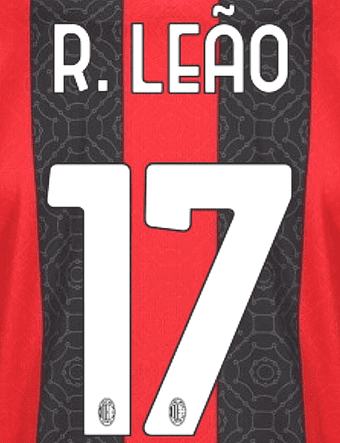 2020-21 AC Milan Home & Third Shirt R.LEAO#17 Official Stilscreen Name Number Set