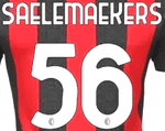 2020-21 AC Milan Home/Third Shirt SAELEMAEKERS#56 Official Stilscreen Name Number Set