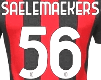 2020-21 AC Milan Home/Third Shirt SAELEMAEKERS#56 Official Stilscreen Name Number Set