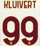 2020-21 AS Roma Away Shirt KLUIVERT#99 Official Stilscreen Name Number Set