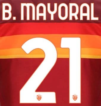 2020-21 AS Roma Home/Third Shirt B.MAYORAL#21 Official Stilscreen Name Number Set