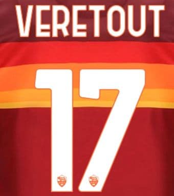 2020-21 AS Roma Home/Third Shirt VERETOUT#17 Official Stilscreen Name Number Set
