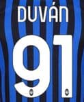 2020-21 Atalanta DUVAN#91 Home & Third Shirt Official Stilscreen Name Number Set