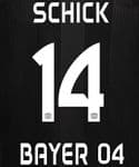 2020-21 Bayer Leverkusen Home/Away Shirt SCHICK#14 Official DekoGraphics Name Number Set