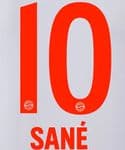 2020-21 Bayern Munich Away Shirt SANE#10 Official Avery Dennison Name Number Set