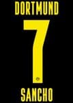 2020-21 Dortmund Away Shirt SANCHO#7 Official Player Issue Size Name Number Set