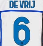 2020-21 Inter Milan DE VRIJ#6 Away Shirt Official Player Issue Size Name Number Set
