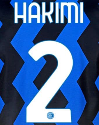2020-21 Inter Milan HAKIMI#2 Home Shirt Official Player Issue Size Name Number Set