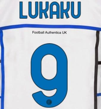 2020-21 Inter Milan LUKAKU#9 Away Shirt Official Player Issue Size Name Number Set