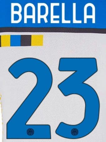 2020-21 Inter Milan**Special Edition**Fourth Shirt BARELLA#23 Official Football Name Number Set