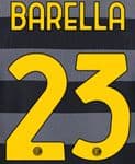 2020-21 Inter Milan Third Shirt BARELLA#23 Official Stilscreen Name Number Set