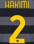 2020-21 Inter Milan Third Shirt HAKIMI#2 Official Stilscreen Name Number Set
