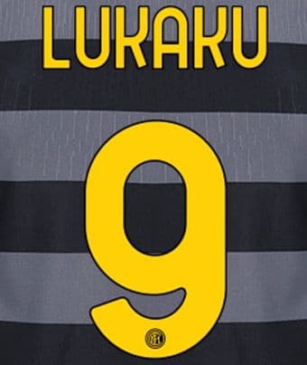 2020-21 Inter Milan Third Shirt LUKAKU#9 Official Stilscreen Name Number Set