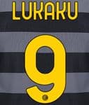 2020-21 Inter Milan Third Shirt LUKAKU#9 Official Stilscreen Name Number Set