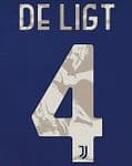 2020-21 Juventus DE LIGT#4 Away Shirt Official DekoGraphics Name Number Set