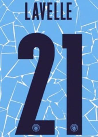 2020-21 Manchester City UWCL*Womens Champions League*Home Shirt LAVELLE#21 Official Name Number Set