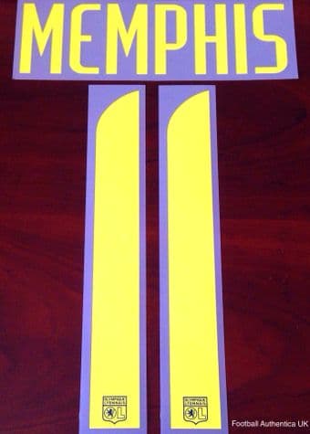 2020-21 Olympique Lyon COUPE DE FRANCE Third Shirt MEMPHIS#11 Official Player Issue Name Number Set